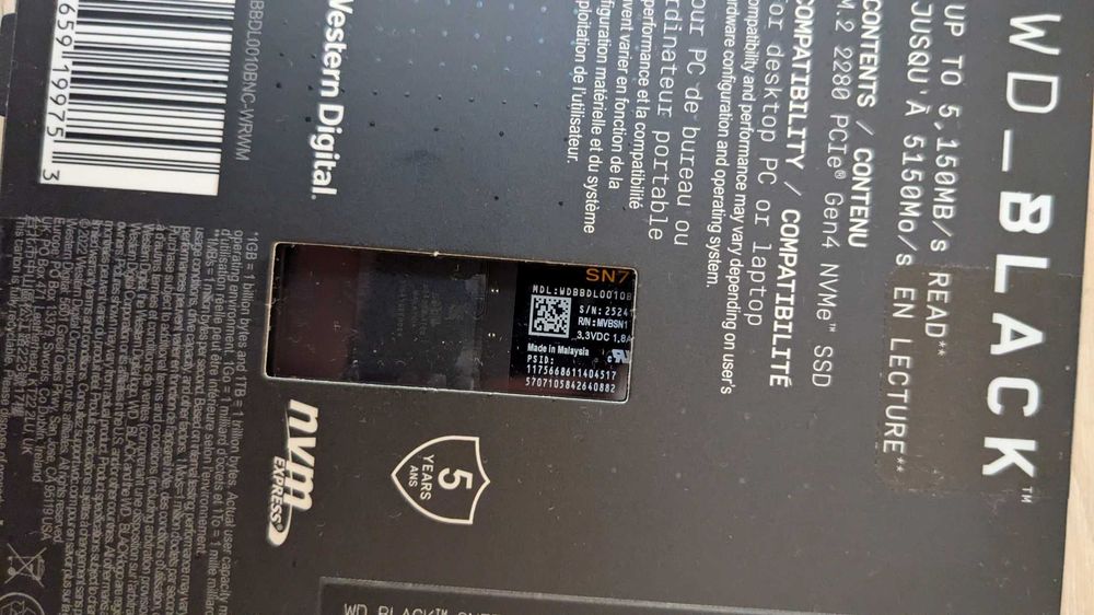 SSD Накопичувач WD_BLACK SN770 1TB 2TB NVMe PCIe Gen4 x4 M.2 2280