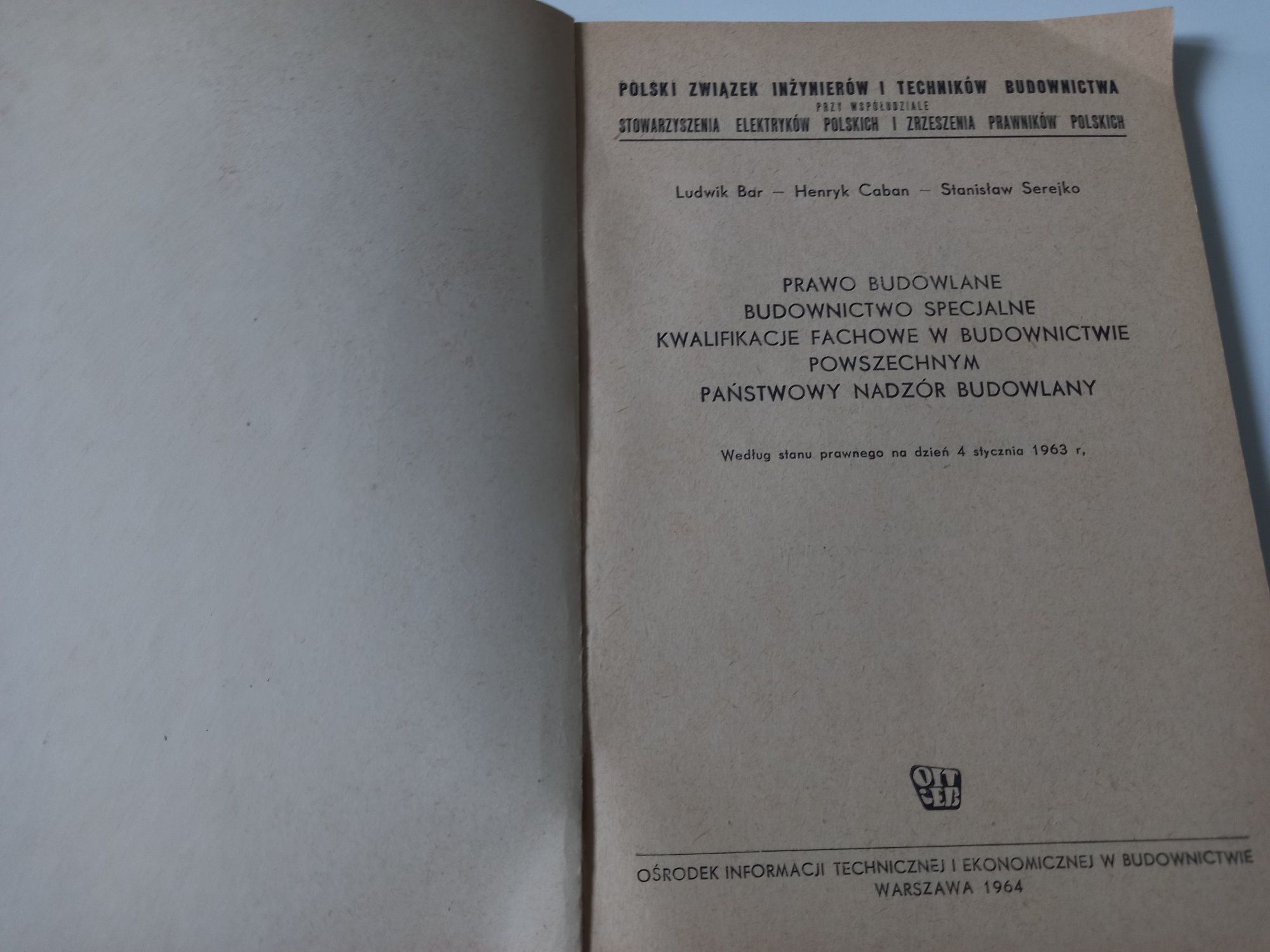 Materiały Szkoleniowe do Egzaminu na Uprawnienia Budowlane 1964rok