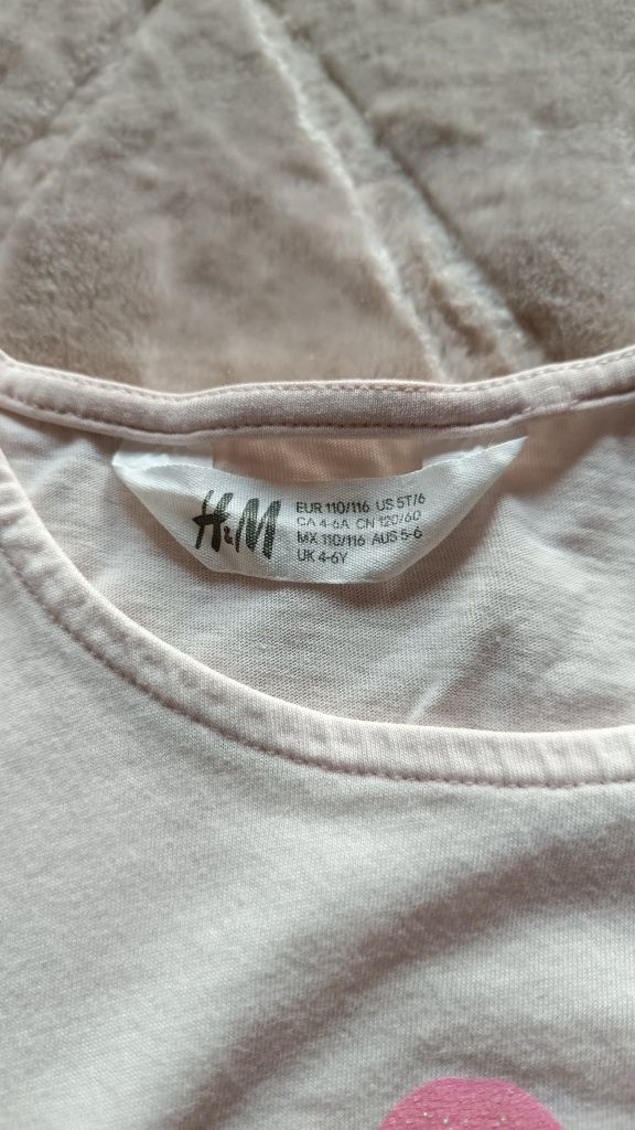 Bluzka koszulka bez rękawów dziewczęce H&M rozm.110/116