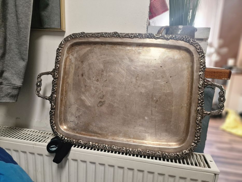 Duża Stara Patera Taca 1890- 1945 srebrna,posrebrzana