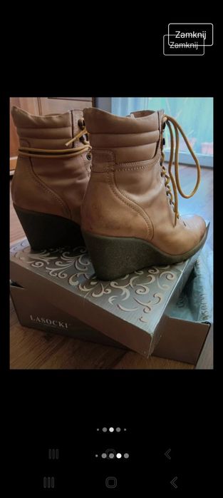 Skórzane botki damskie Lasocki 39