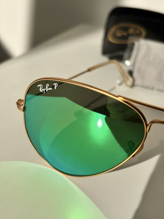 Oculos de sol Ray Ban Aviator verdes Polarizados