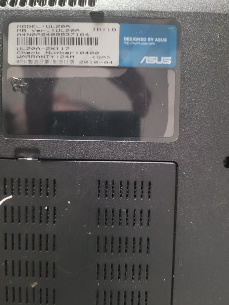 Laptop asus ul20a dysk Intel SSD skonfigurowany