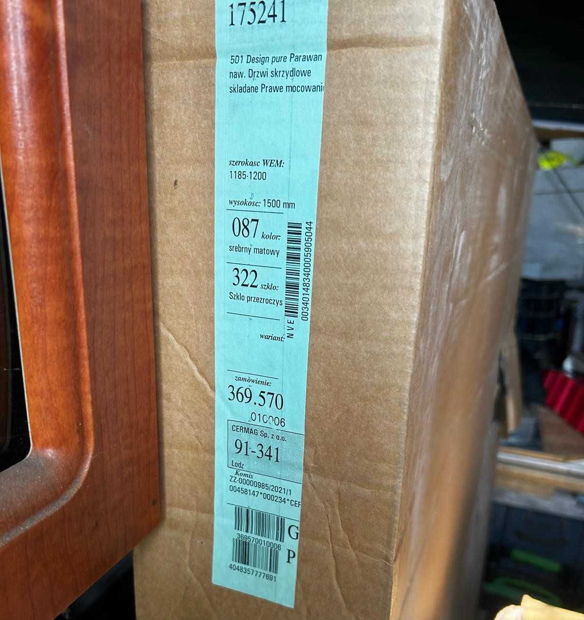 CERMAG drzwi skrzydłowe parawan do wanny 501 DESIGN PURE 120 CM PRAWY