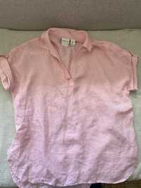 Rachel Zoe 100% len różowa bluzka L koszulalniana