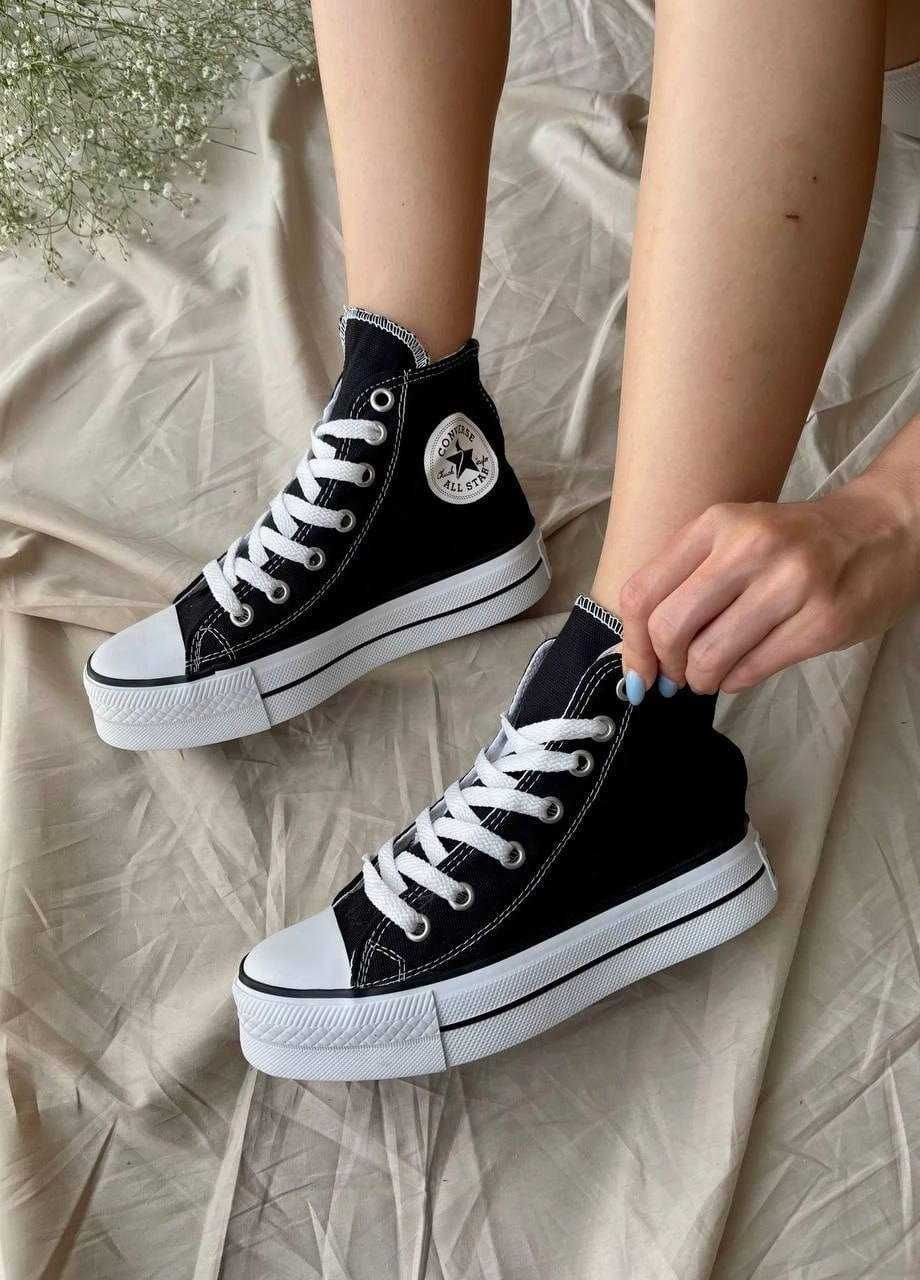 Високі Converse All Star Жіночі конверси на платформі 36-40 НАЛОЖКА