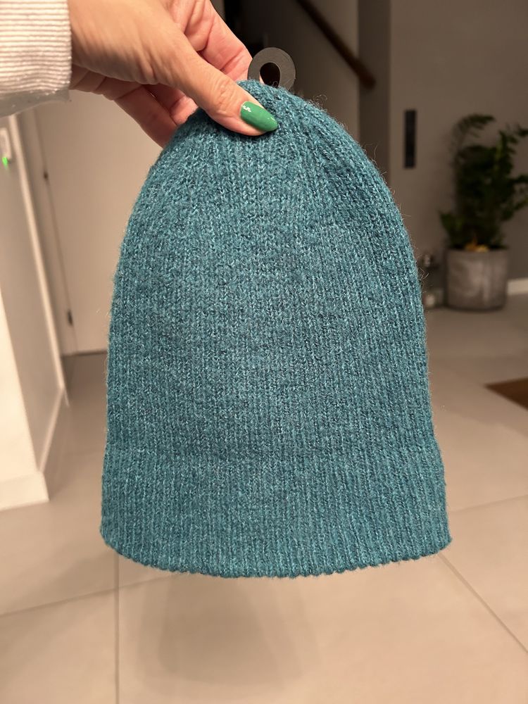 Nowa czapka Zara ciemny turkusowy morski kolor