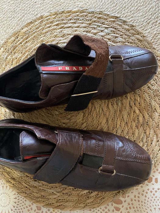 Мокасини черевики туфлі шкіряні шкіра натуральна Prada
