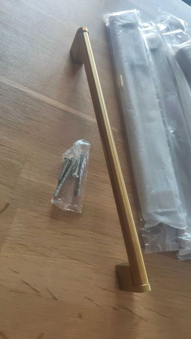 FURNIWARE uchwyt meblowy 256mm ze stali nierdzewnej Zloty zestaw 8 szt