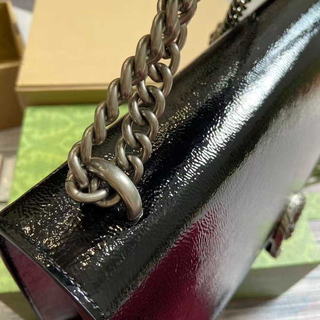 Mala de ombro GUCCI Dionysus com o logo de cabeça de tigre