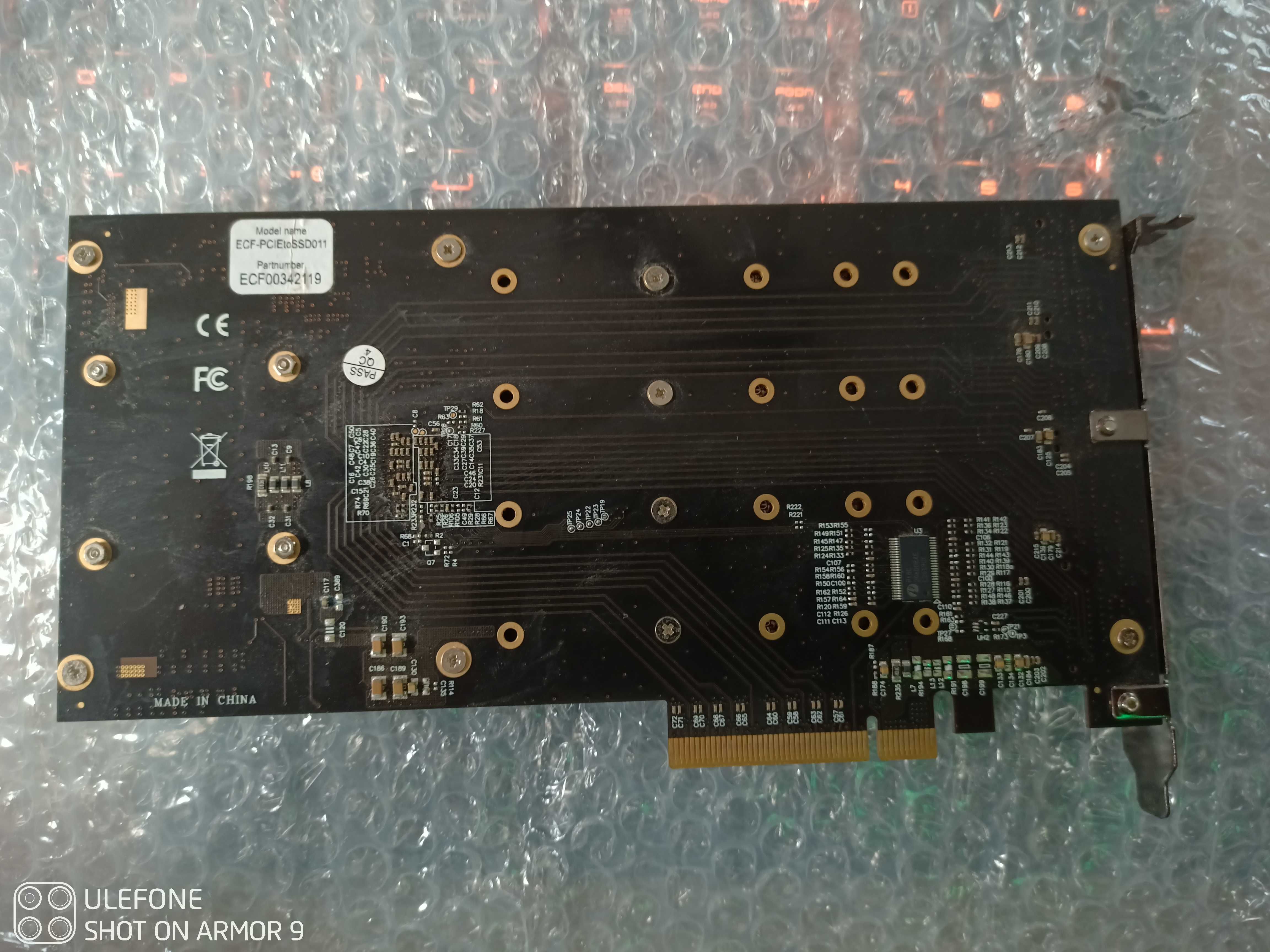 Плата Frime PCI-E x8 to 4 x M.2 (M Key), PLX8724
