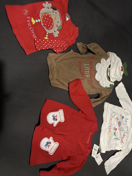 Ubranka świąteczne sukienka bluzeczki 3-6 m