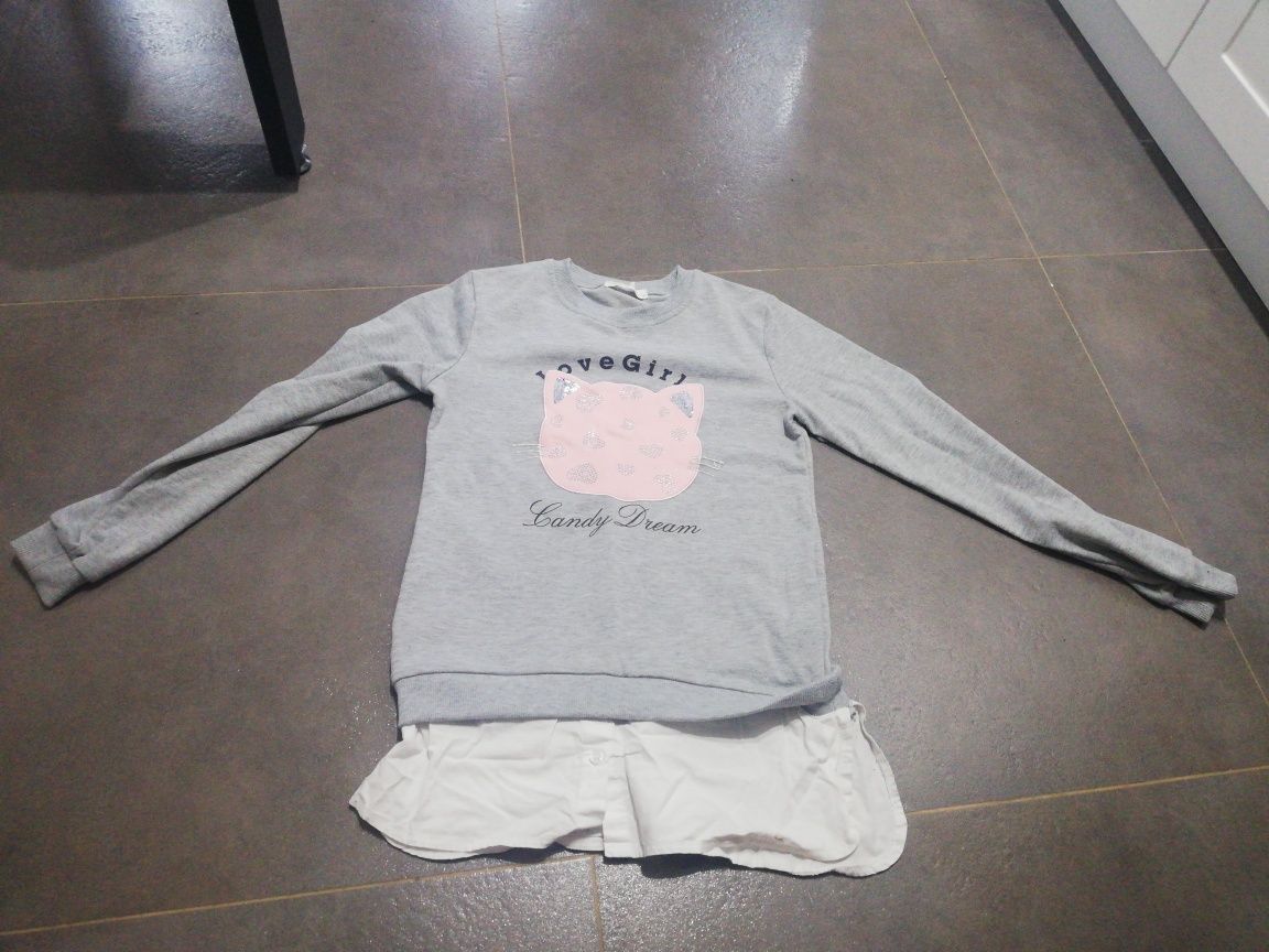 Piekna bluza z koszulowym dolem 146-152cm