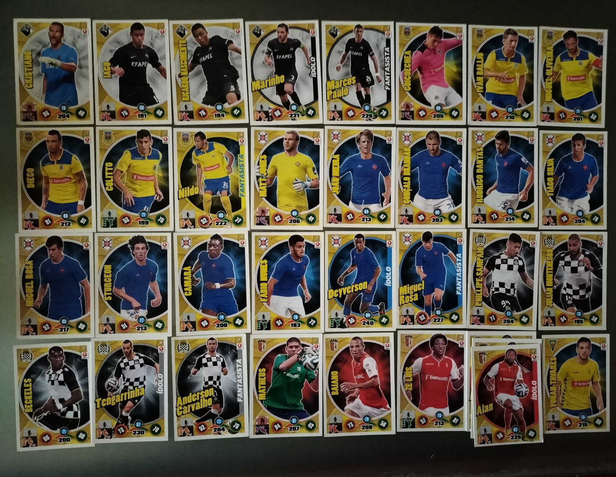 Lote de cartas "Adrenalyn 2014/2015" (lista na última foto)
