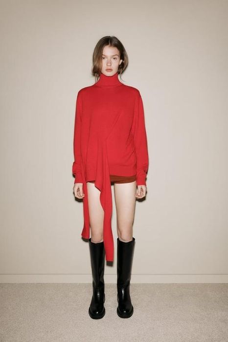 Светр ZARA зі 100%-го кашеміру з вузлом