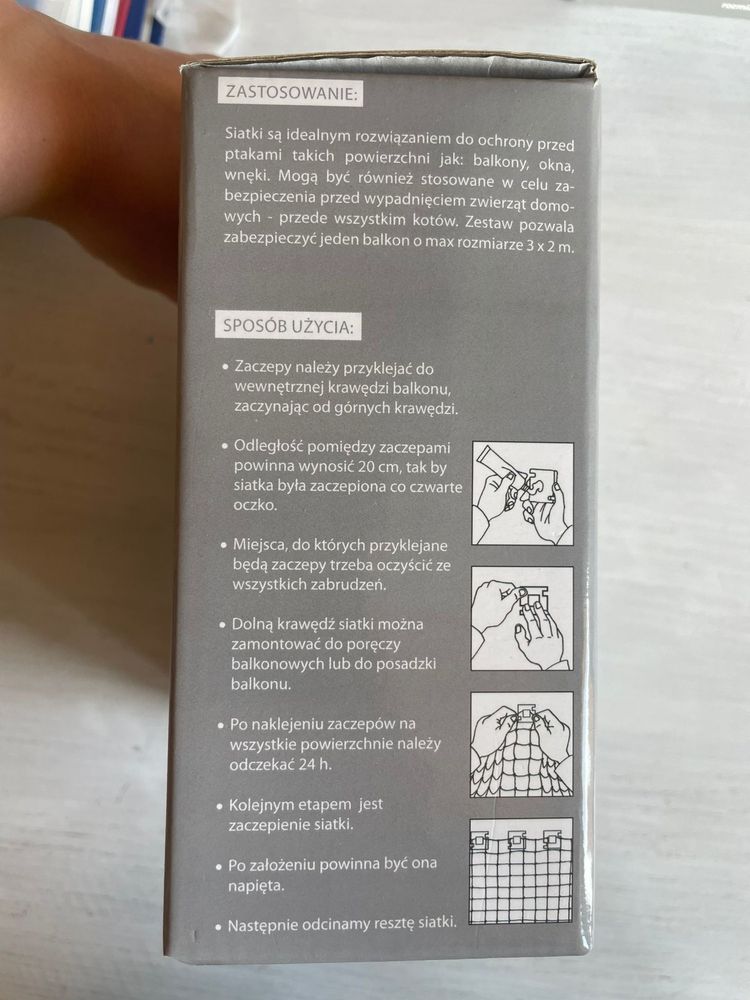 Siatka na balkon | osłonka zabezpieczająca przed ptakami (2 szt)