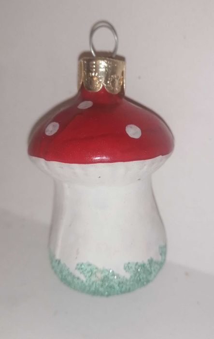Bombka na choinkę PRL unikat retro art deco bąbka grzybek muchomor
