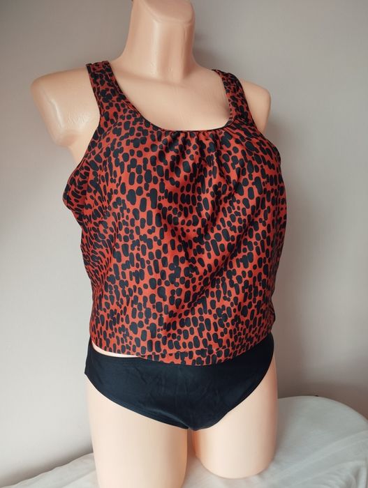 Modne tankini XL Rainbow – usztywniane miseczki, styl panterka, super