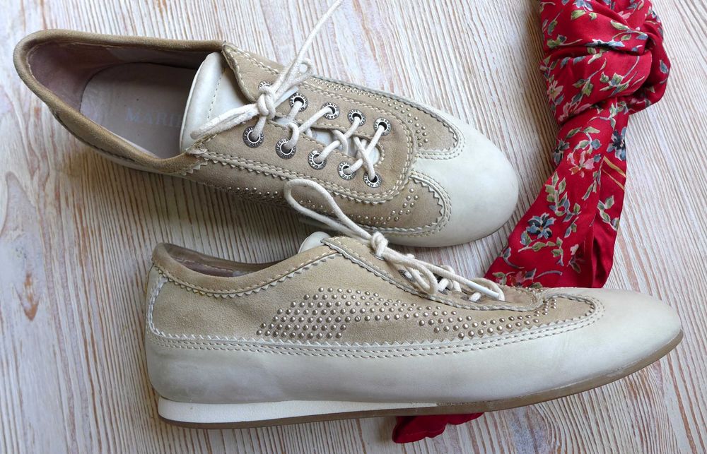 Zalando włoskie skórzane sneakersy adidasy 39 halówki vintage DESIGN