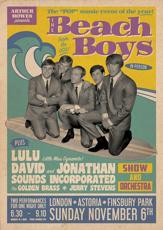 Posters Vintage novos The Beach Boys - Live in London