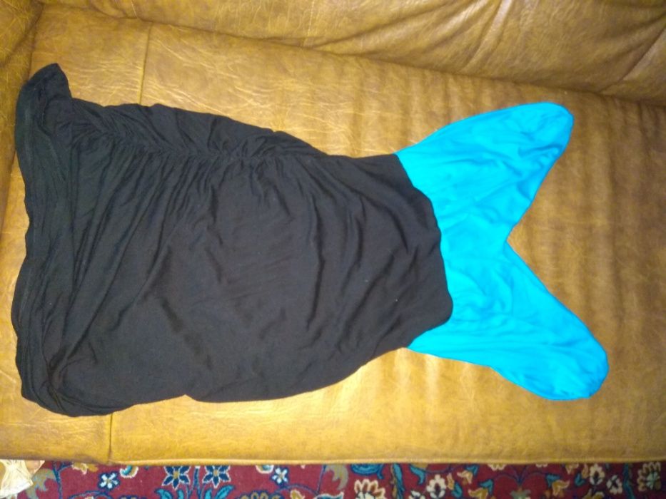 Niebiesko- czarna, obcisła, krótka sukienka oversize