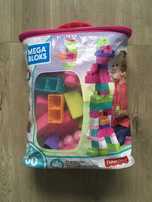 Mega Bloks, Torba różowa, klocki, 60 elementów