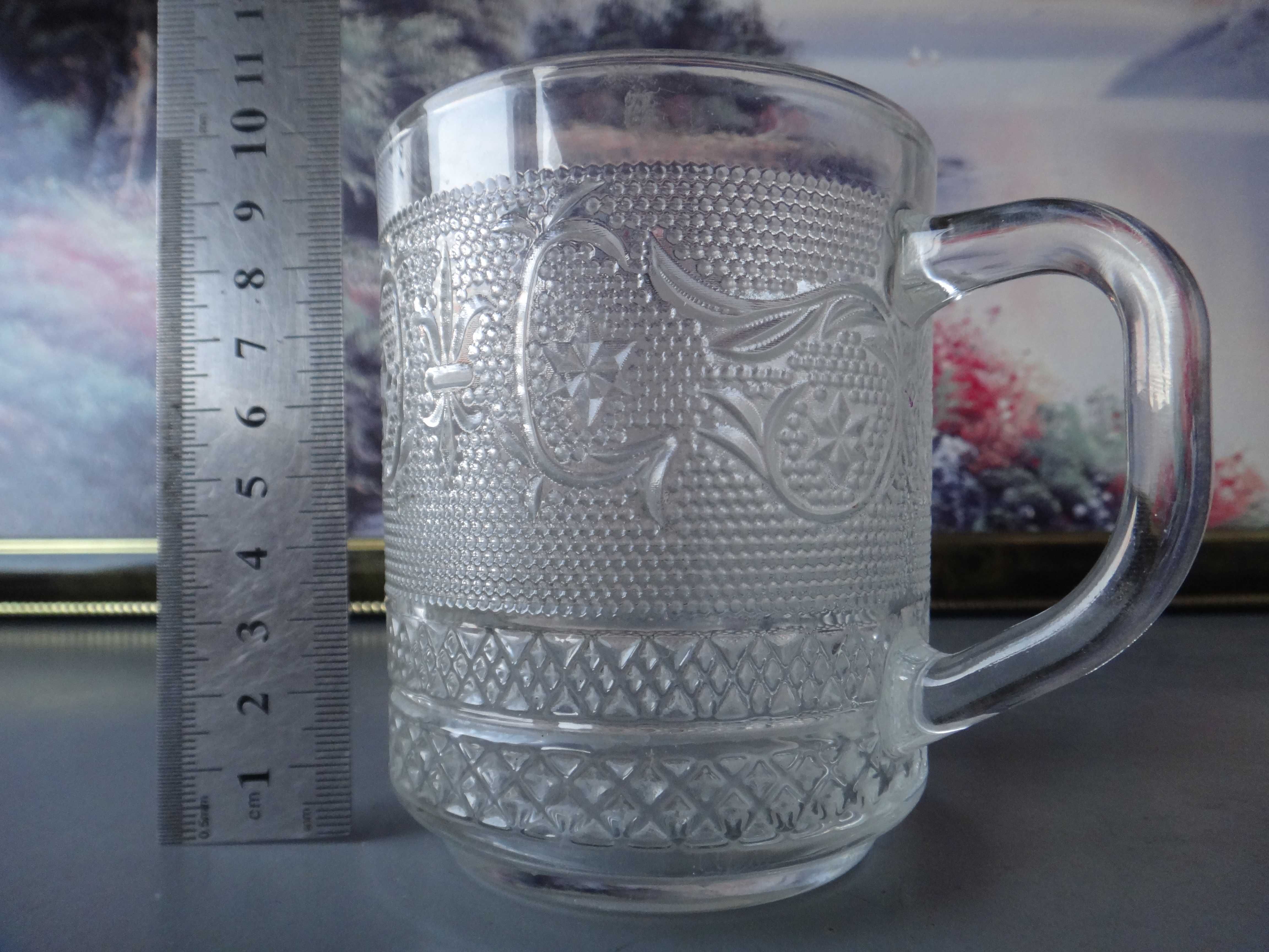 Кружка стеклянная с узором Лилия, стекло, 250мл