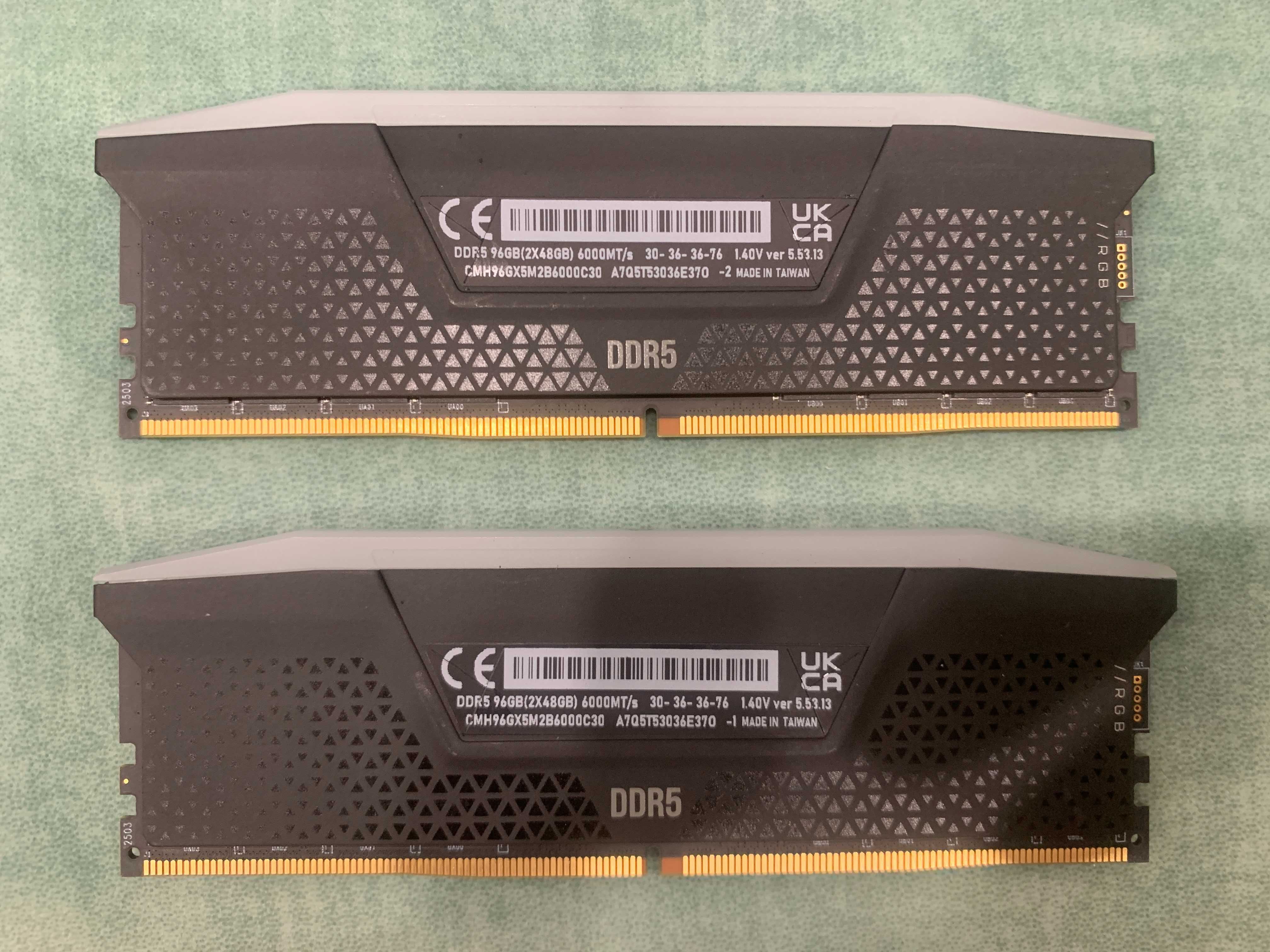 Пам'ять для ПК Corsair 96GB (2x48GB) DDR5 6000 MHz Vengeance RGB