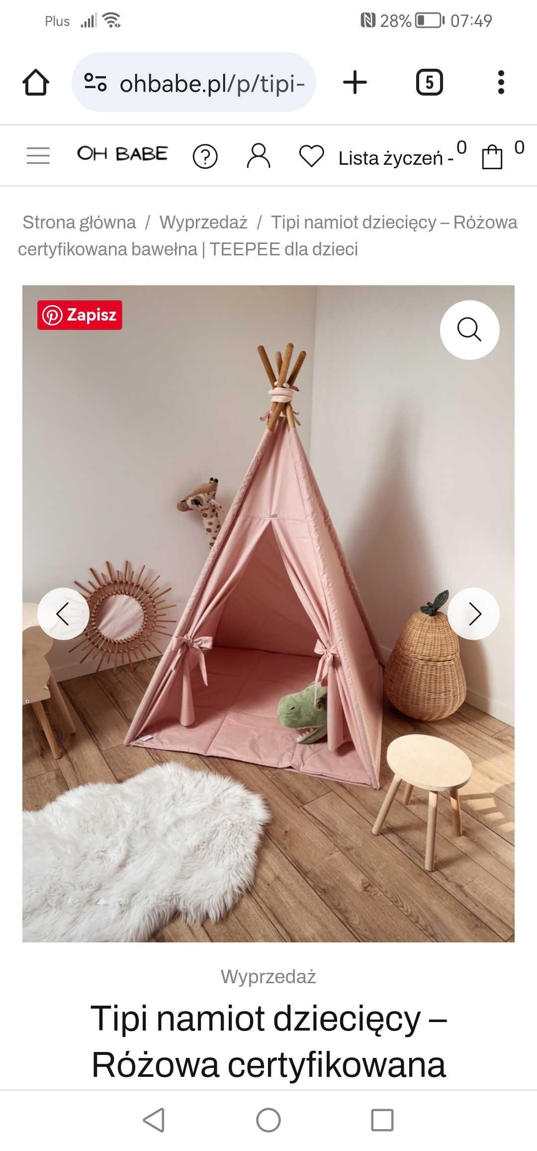 Namiot dla dzieci ohbaby