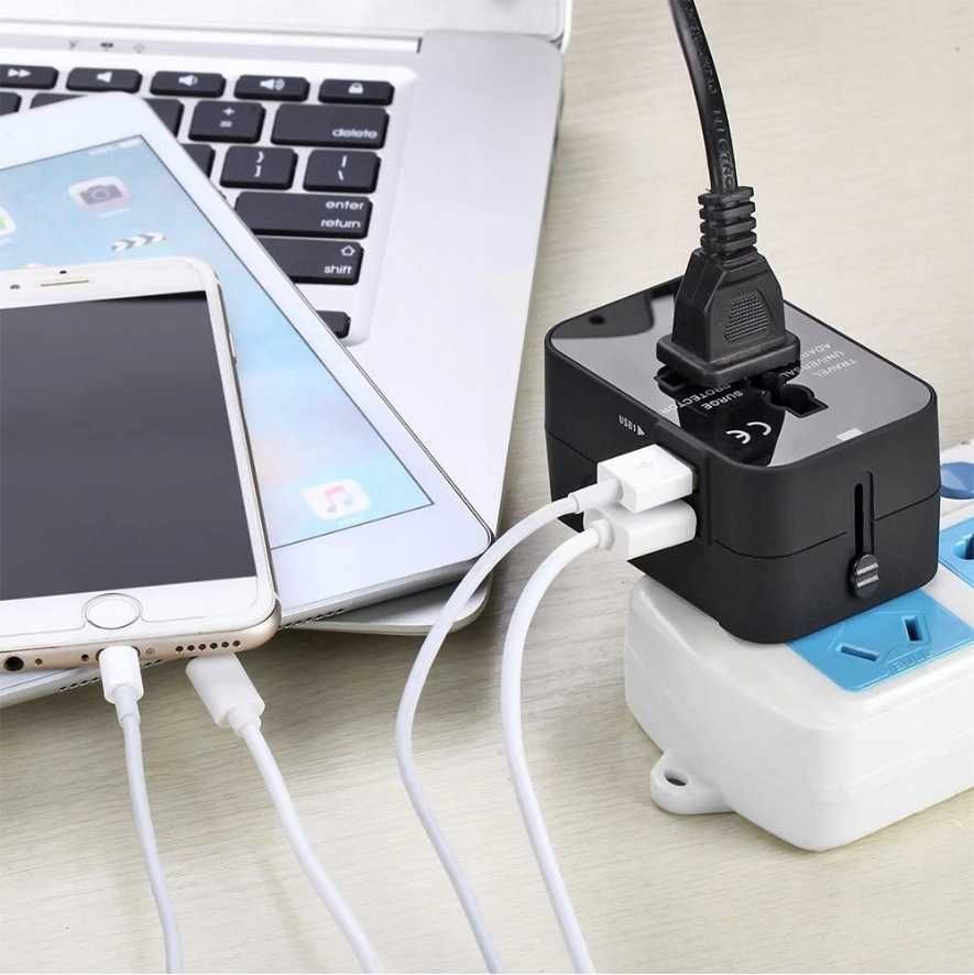 Przejściówka Świat Adapter Gniazdka USA UK EU USB