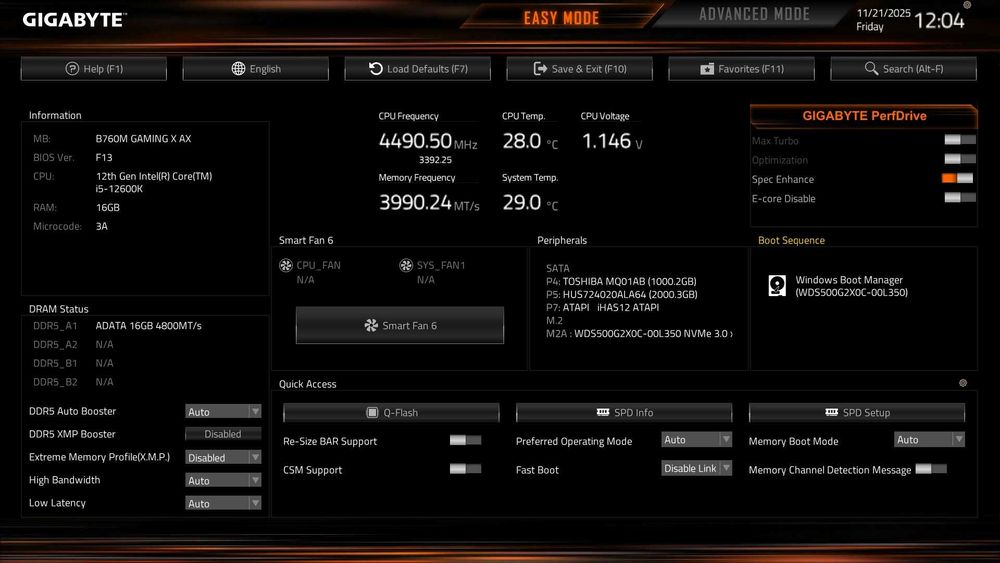 Upgrade PC: Intel i5‑12600K + B760 + DDR5