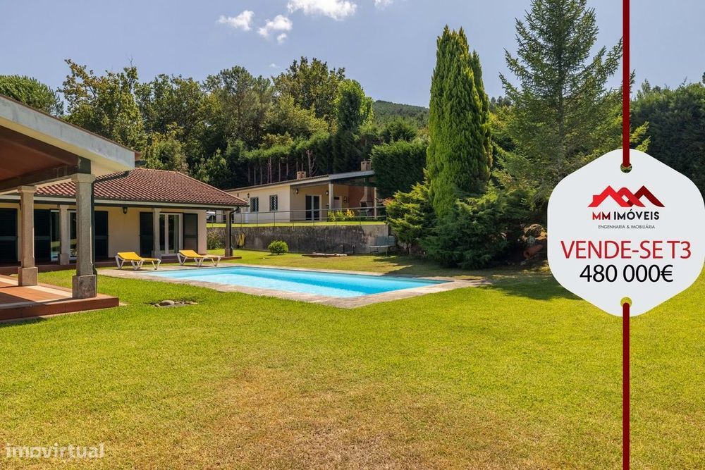 Moradia T3 | V N de Cerveira | Piscina | Jardim | lote 2 000m2 | 3 sui