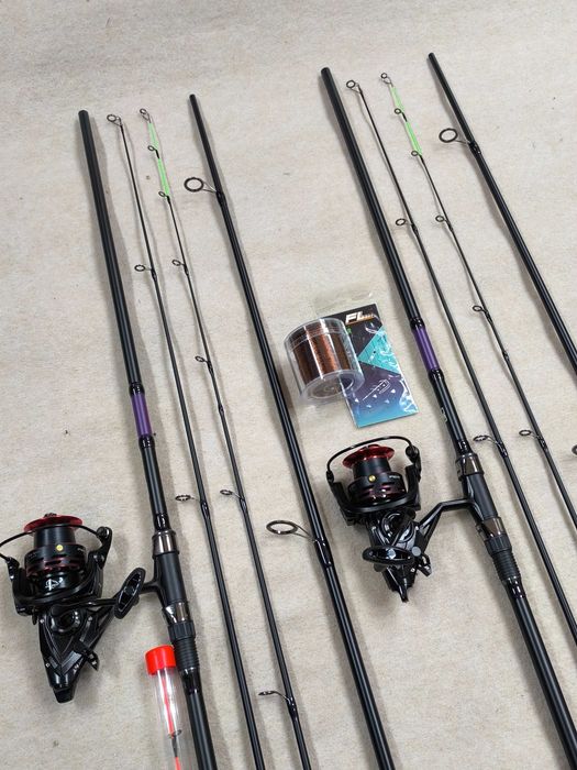 2Xwędka competition carp  2W1  FEEDER+ 2Xkołowrotek black shadow