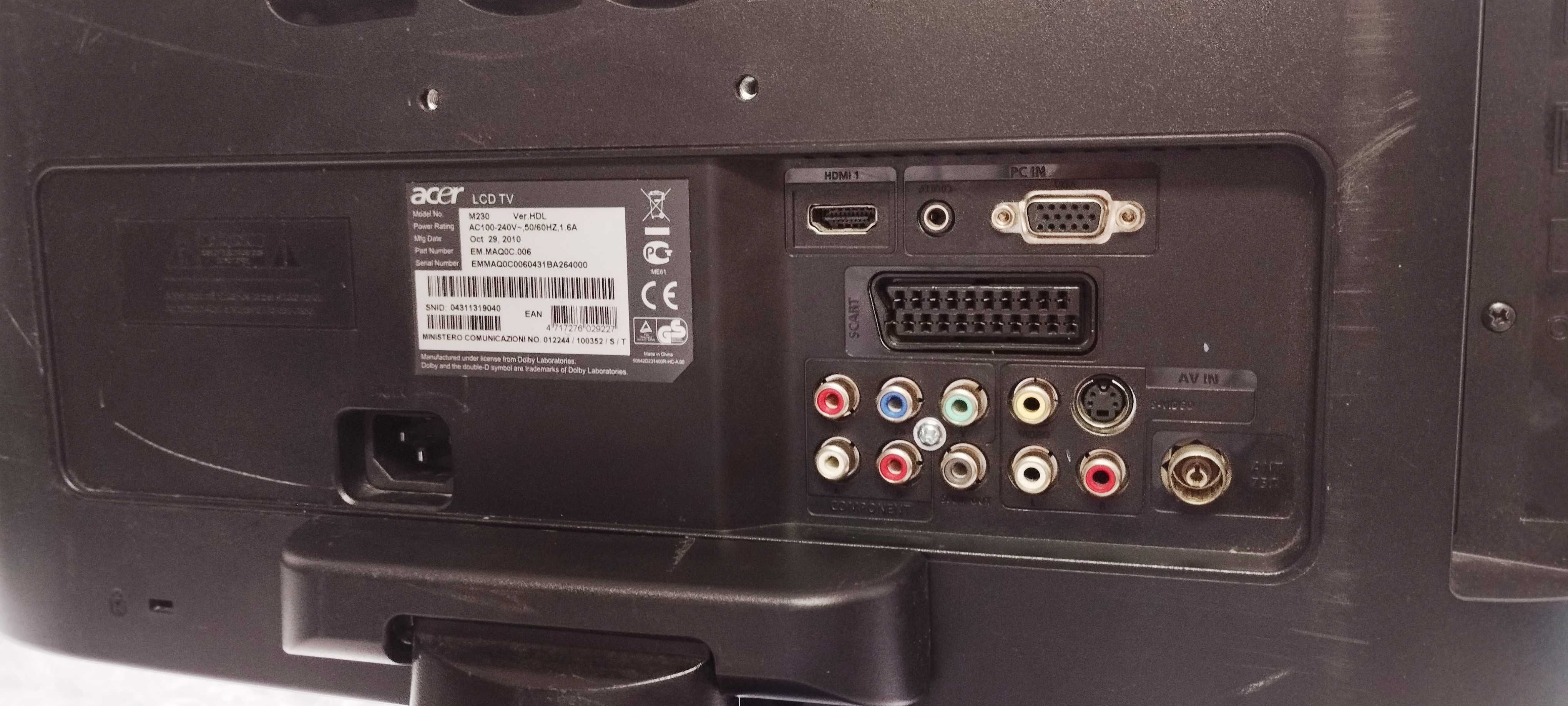 TV Монітор 23" Acer M230HDL Black 1920x1080 FullHD