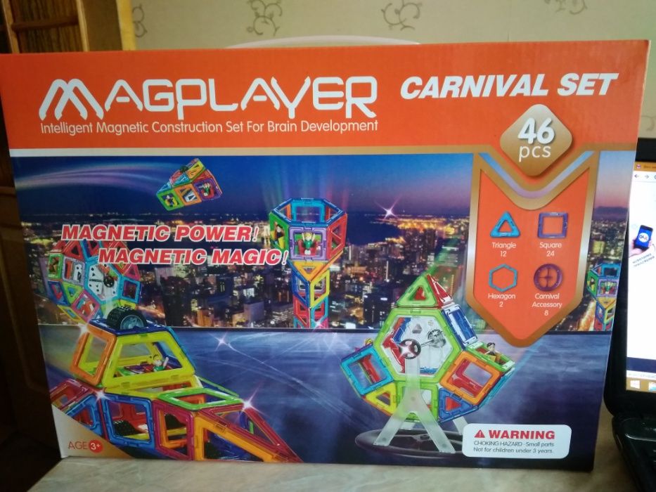 Магнитный конструктор Magplayer Carnival Set 46д