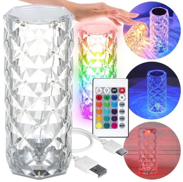 Lampa led kryształowa
