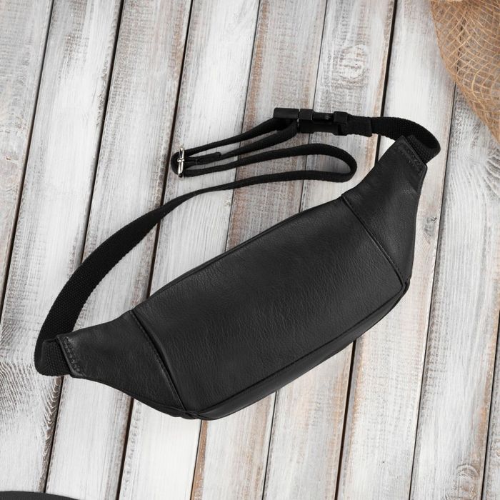 saszetka nerka męska na pas czarna paolo peruzzi t-89-bl