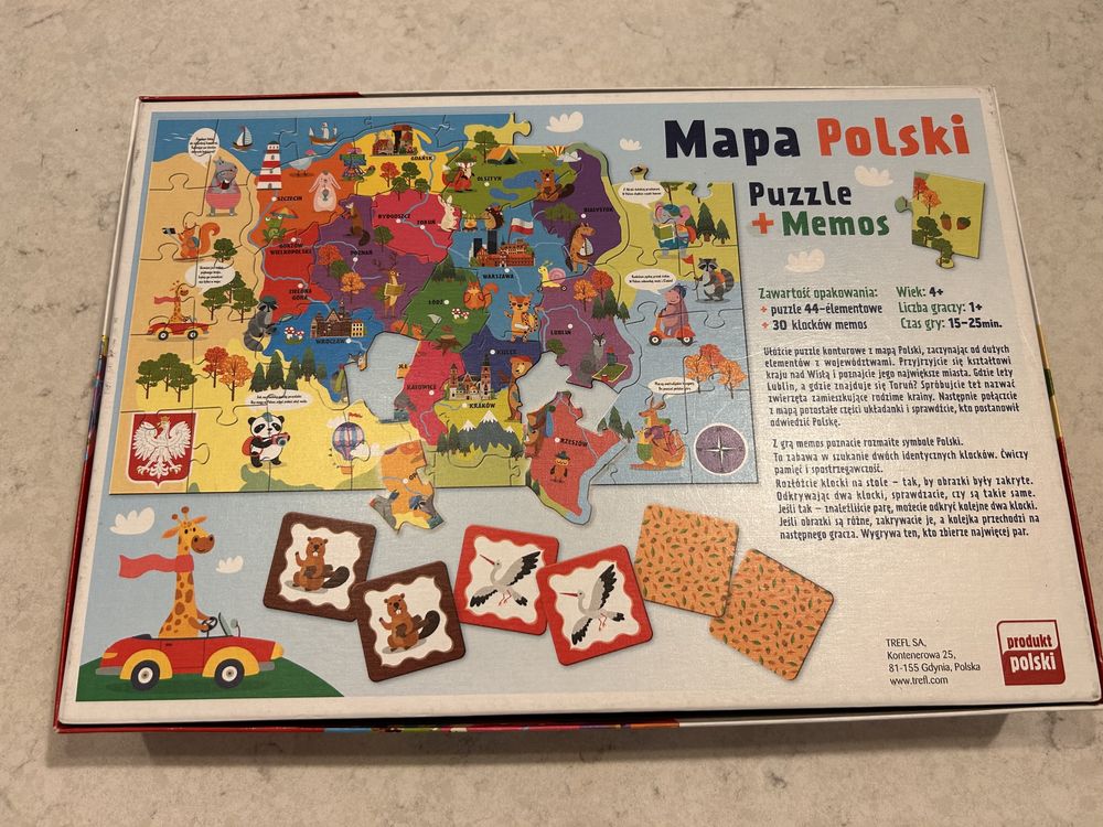 Puzzle Trefl Mapa Polski + Memo