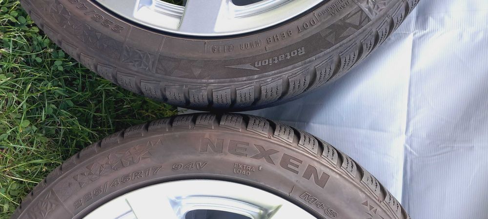 Koła zima PEUGEOT 7.5x17, 5x108, ET44, 65.1 + 225/45R17 M+S , 2019/20r