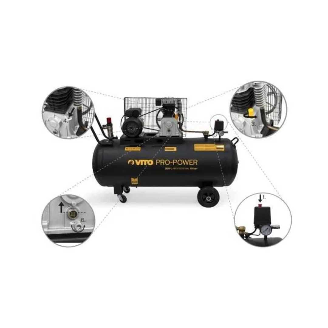Compressor de Ar c/Correias 200L Vito. AP28