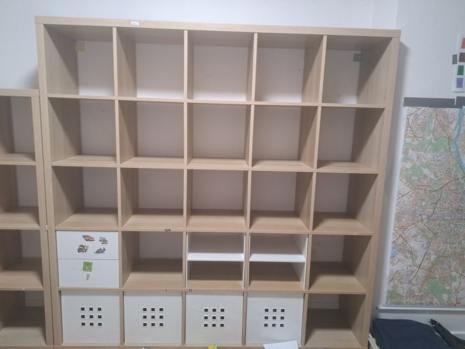 Regał kallax 5 okien na 5 okien z wkladami