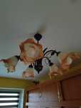 Lampa wisząca żyrandol klosze liście