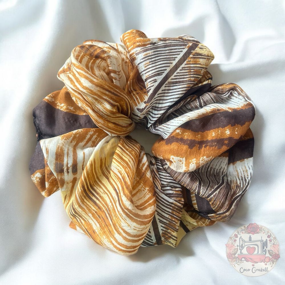Puff hedwabna scrunchie xxl