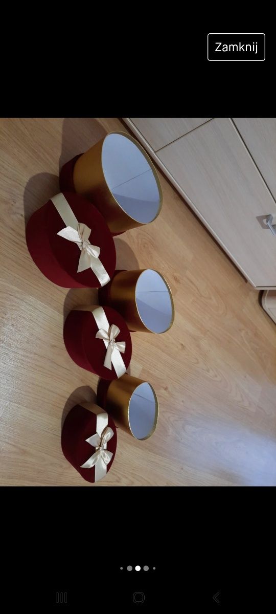 Pudełka prezentowe welurowe 3 szt