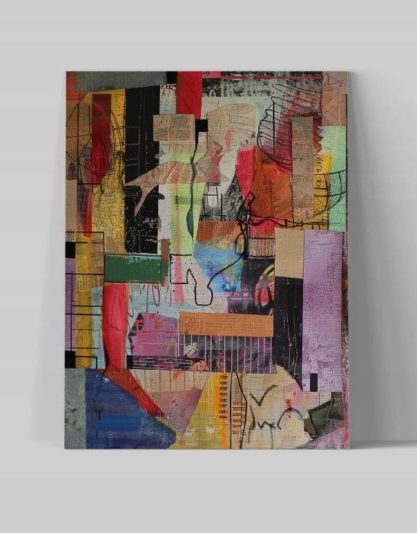 Obraz na płótnie Abstrakcyjne Linie i Kolory 90x120 cm Nowoczesny