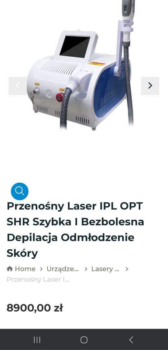 Przenośny Laser IPL OPT SHR . Przeszkolenie gratis!