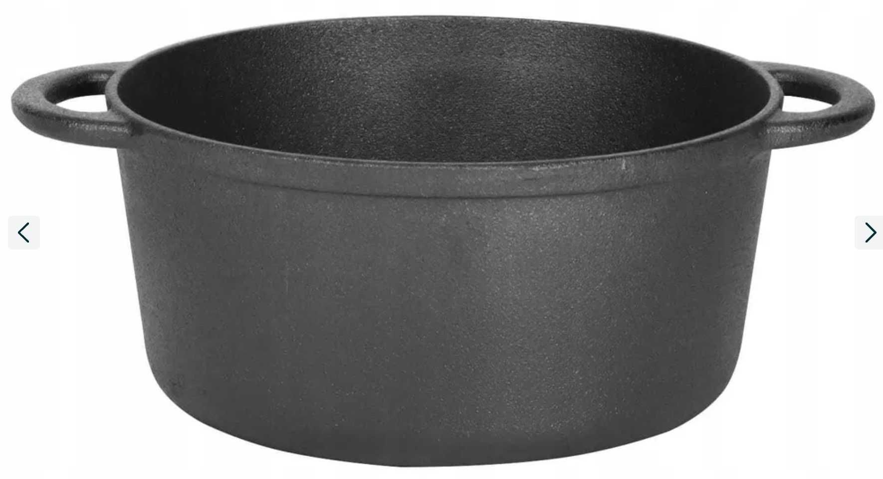 ŻELIWNY Garnek 4 L do Pieczenia Kociołek 24 cm Indukcja Gaz