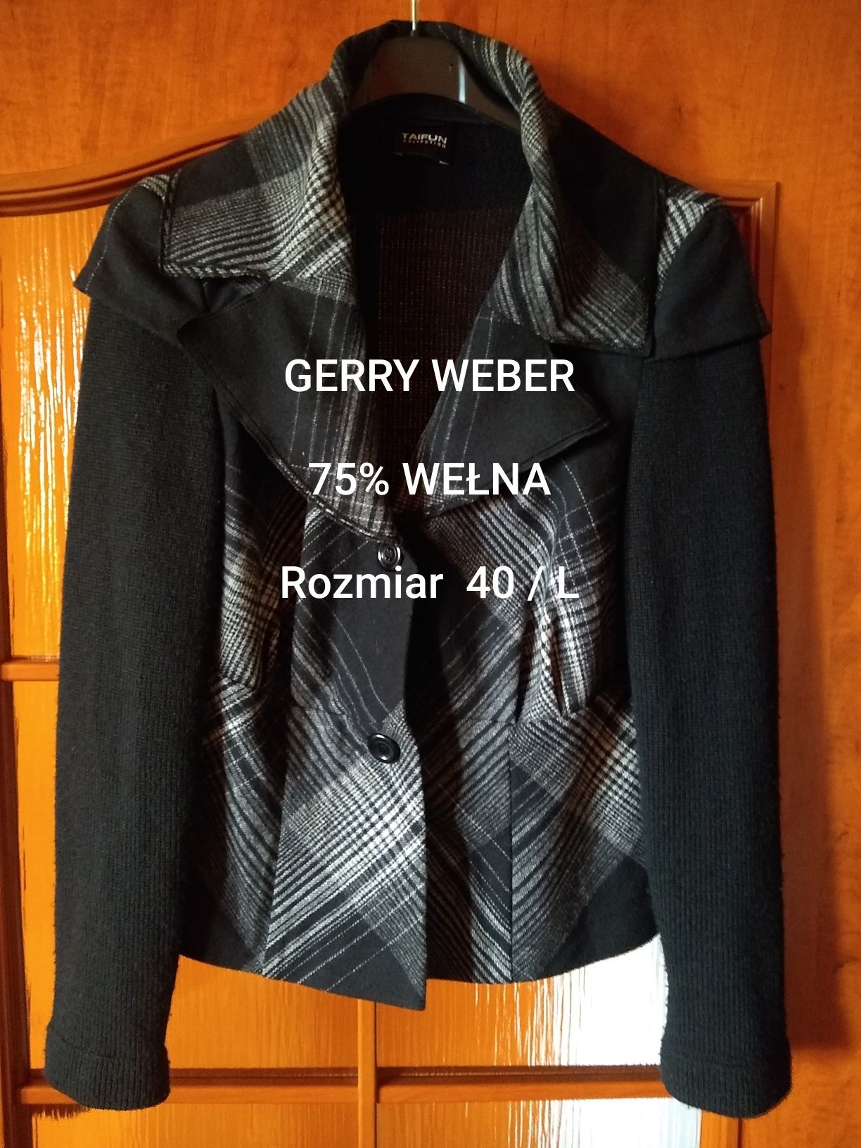 Gerry Weber  Eleganck żakiet wełniany, 75% Wełna, Rozmiar 40 / L