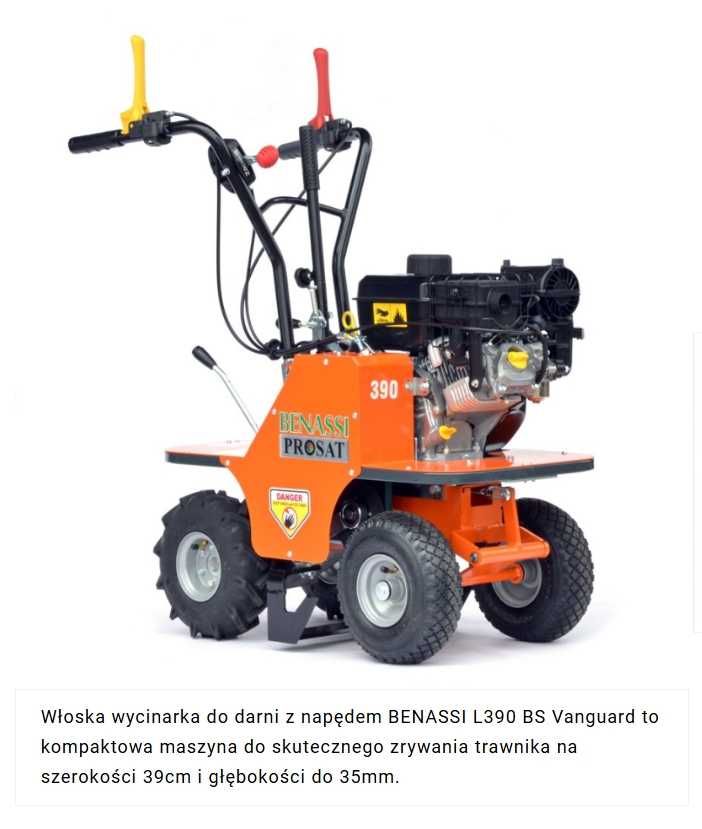 Wypożyczalnia Wycinarka do darni trawy napęd:4x4 szer:39cm  Wynajem