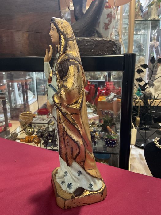 Escultura religiosa peça vintage altura 29 cm